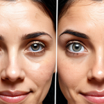 **

A split image. On one side, a woman with deep undereye circles and nasolabial folds looks tired. On the other side, the same woman after receiving filler, looking refreshed with plumper under eyes and softened smile lines. Focus on natural-looking results. Include subtle enhancements to the chin and temples. The caption: "Filler: Who is it for, and who isn't it for? Find out if it's right for you!"

**